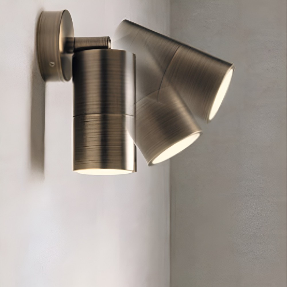 Wall lamp Redo Stake, metal, antique brass, 1XGU10, H.17 cm, IP65