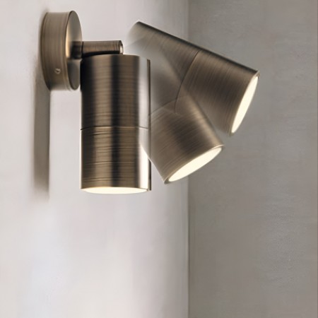 Wall lamp Redo Stake, metal, antique brass, 1XGU10, H.17 cm, IP65