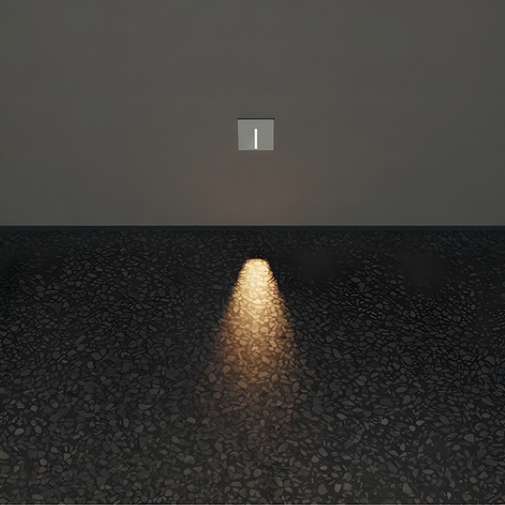 Step light Redo Bast, metal, concrete, ivory, LED, 2,5W, 24 lumens, warm white 3000K, L.10 cm, IP65