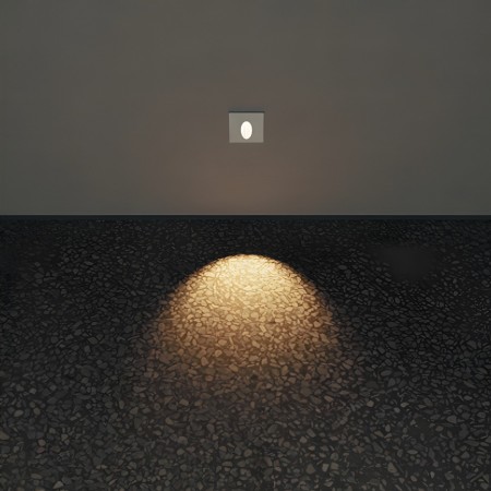 Step light Redo Bast, metal, concrete, ivory, LED, 2,5W, 74 lumens, warm white 3000K, L.10 cm, IP65