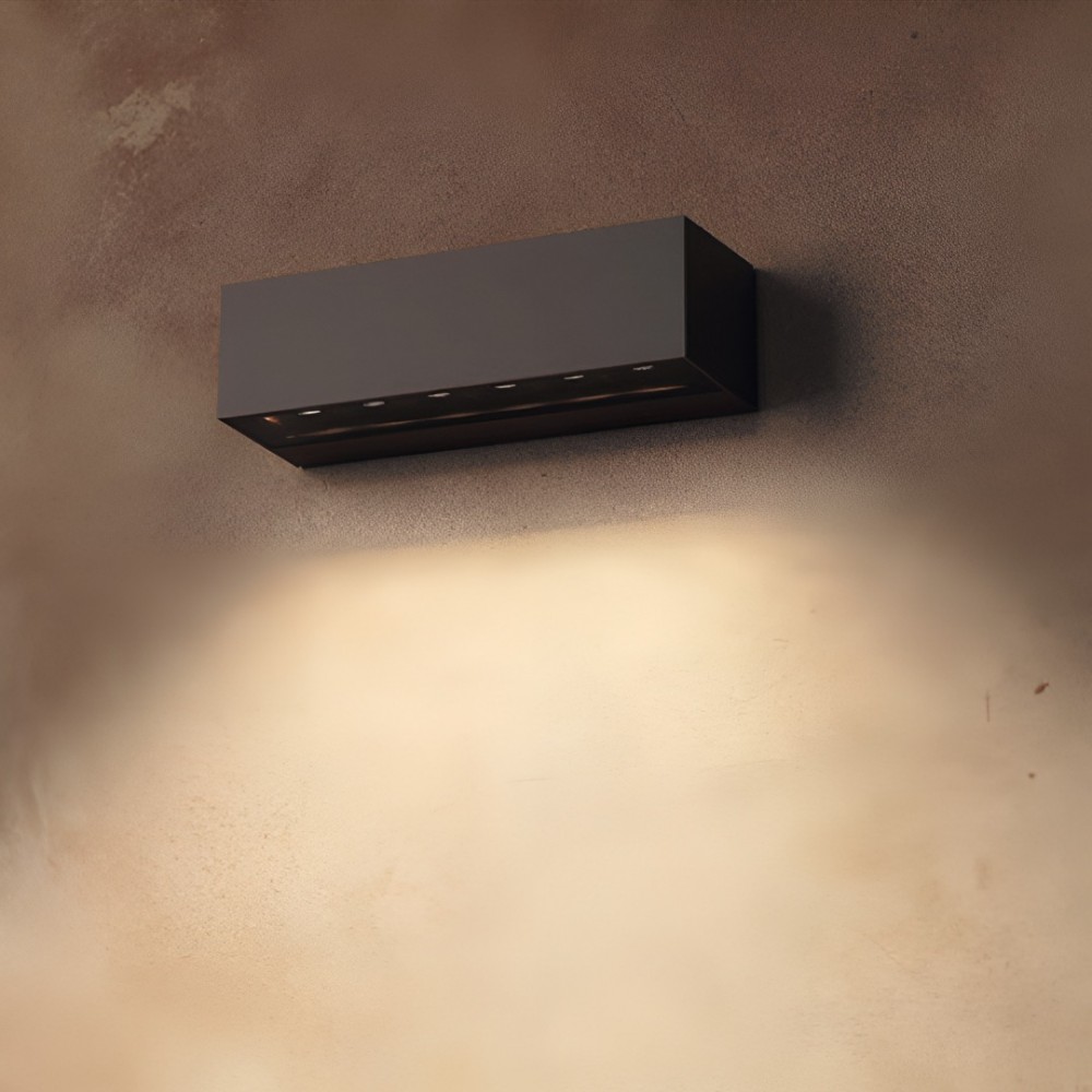 Wall lamp Redo Aroos, metal, dark grey, LED, 7,5W, 483 lumens, warm white 3000K, L.20 cm, IP65