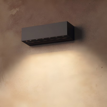 Wall lamp Redo Aroos, metal, dark grey, LED, 7,5W, 483 lumens, warm white 3000K, L.20 cm, IP65