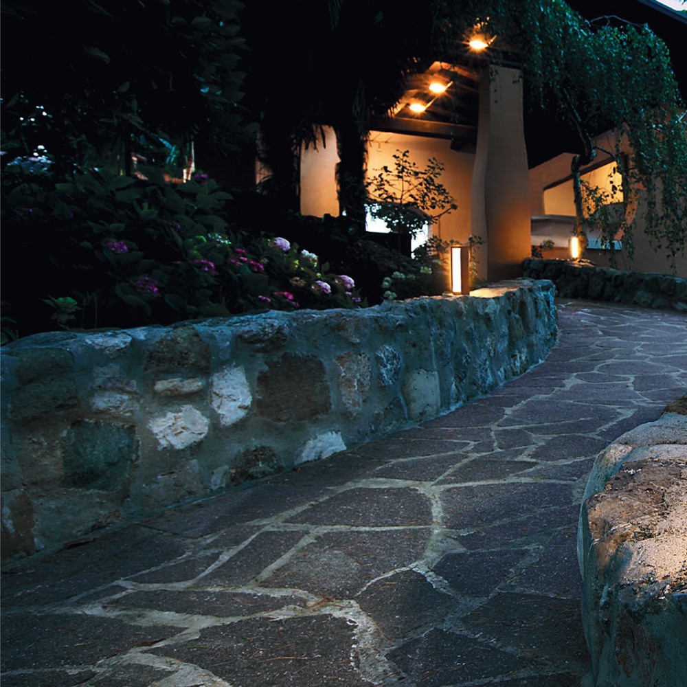 Bollard Redo Twin, metal, rust, LED, 9,6W, 560 lumens, warm white 3000K, H.25 cm, IP65