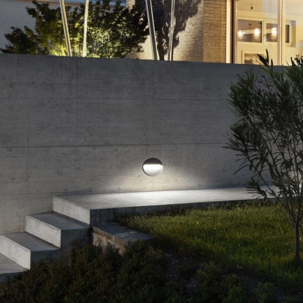 Wall lamp Redo Even, metal, dark grey, LED, 9W, 420 lumens, warm white 3000K, D.21 cm, IP54