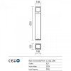 Bollard Redo Brick, metal, polycabonate diffuser, rust, 1XE27, H.65 cm, IP54