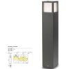 Bollard Redo Brick, metal, polycabonate diffuser, dark grey, 1XE27, H.65 cm, IP54