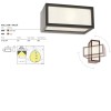 Wall lamp Redo Brick, metal, dark grey, polycarbonate diffuser, 1XE27, L.25 cm, IP54
