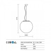 Suspension Redo Baloo, metal, polyethylene, white, 1XE27, D.38 cm, IP44