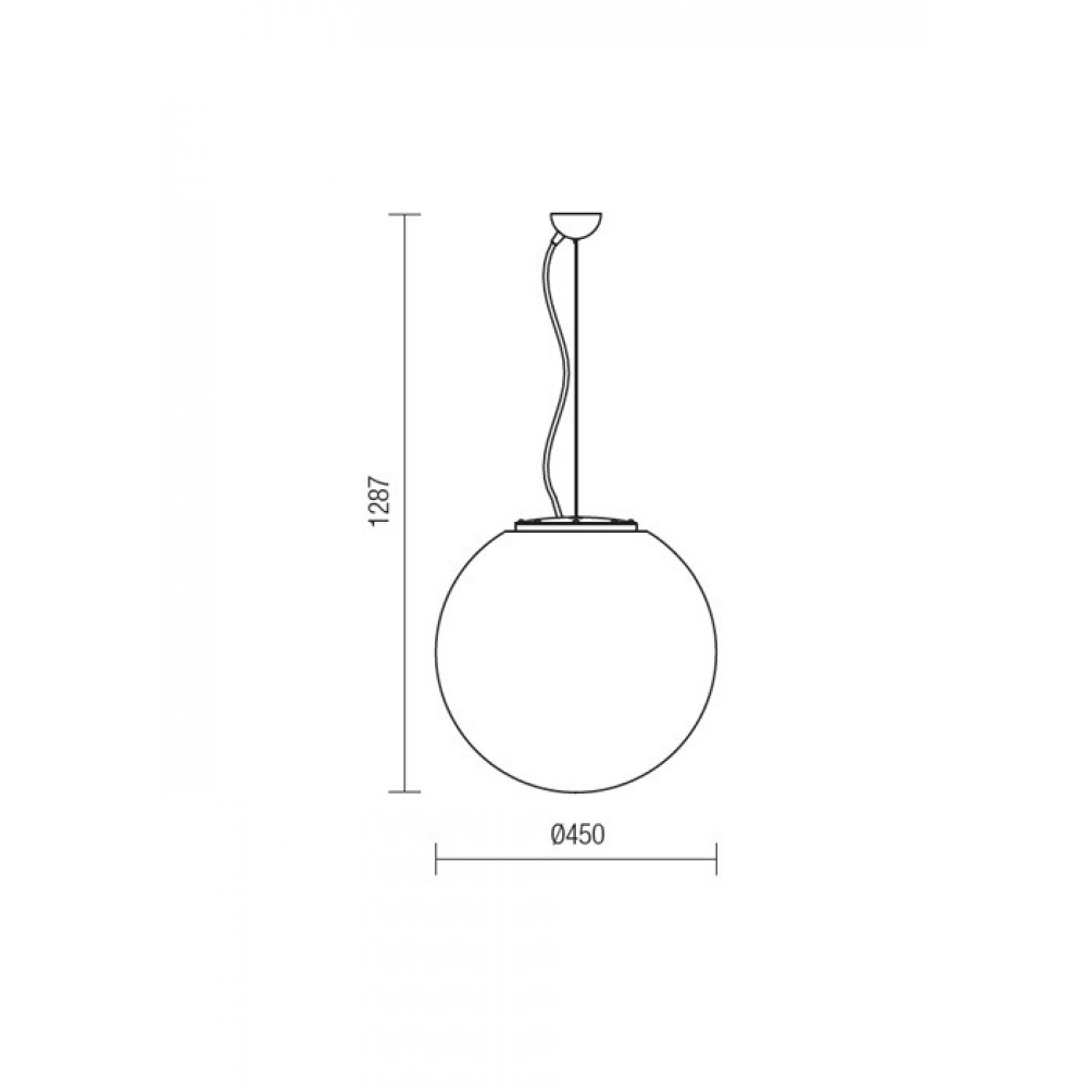 Suspension Redo Baloo, metal, polyethylene, white, 1XE27, D.45 cm, IP44