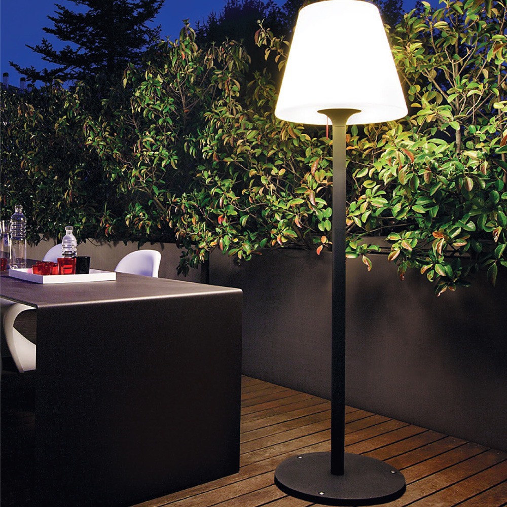 Floor lamp Redo Pino, metal, dark grey, 1XE27, H.185 cm, IP65