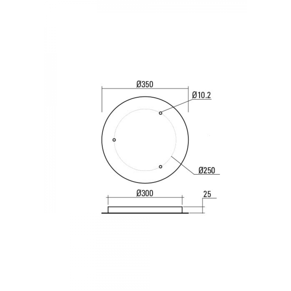Round canopy Redo, metal, sand black, D.35 cm