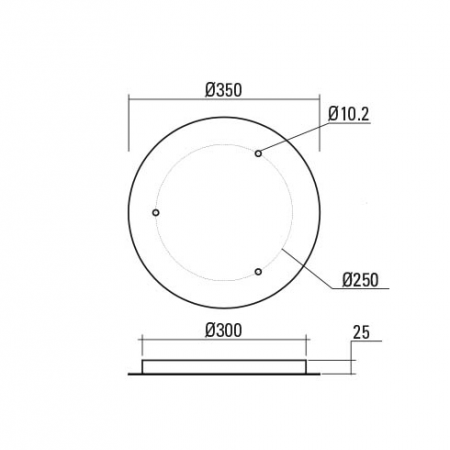 Round canopy Redo, metal, sand white, D.35 cm