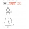 Suspension kit Redo Dama, metal, sand white, D.60 cm