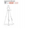 Suspension kit Redo Dama, metal, sand white, D.80 cm