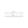 Linear canopy Redo, metal, chrome, L.115 cm