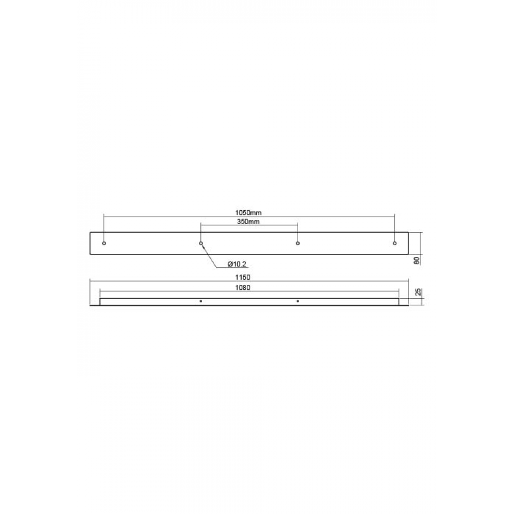 Linear canopy Redo, metal, sand white, L.115 cm