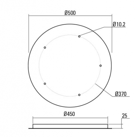 Round canopy Redo, metal, sand white, D.50 cm