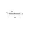 Linear canopy Redo, metal, sand black, L.60 cm
