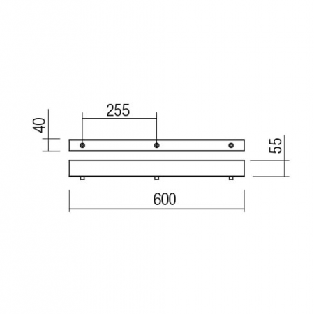 Linear canopy Redo, metal, sand white, L.60 cm