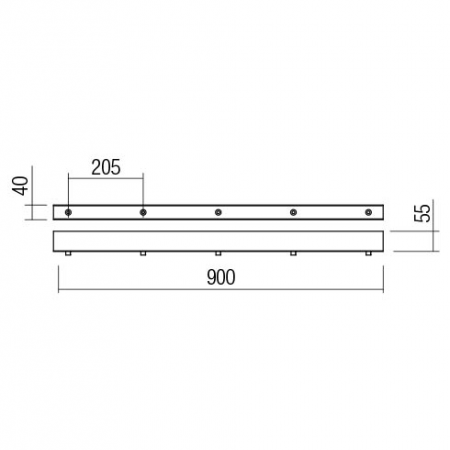 Linear canopy Redo, metal, sand coffee, L.90 cm