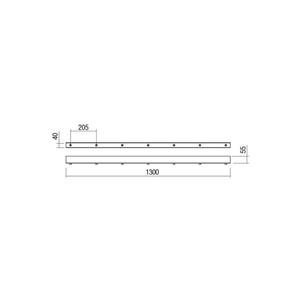 Linear canopy Redo, metal, sand black, L.130 cm