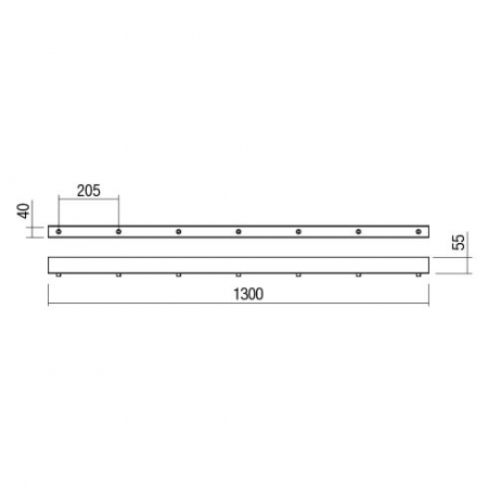 Linear canopy Redo, metal, sand black, L.130 cm