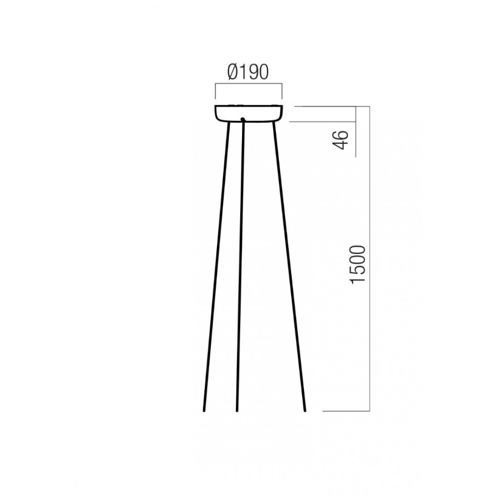 Suspension kit Redo Dip, metal, glossy black, H.150 cm