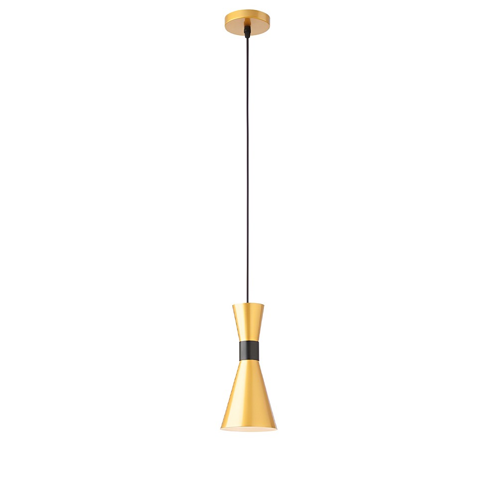 Suspension Smarter Kilt, metal, matt gold, 1XE27, D.12 cm