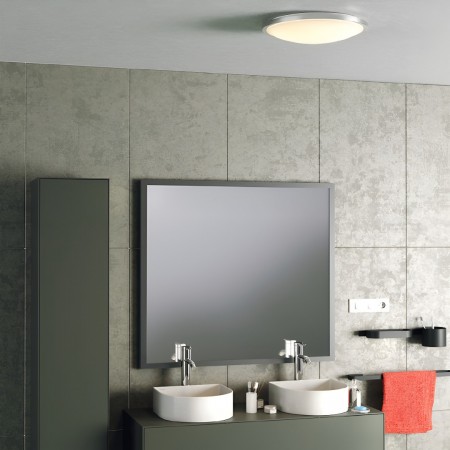Ceiling lamp Smarter Fizz, metal, white, LED, 35W, 2400 lumens, neutral white 4000K, D.41 cm, IP44