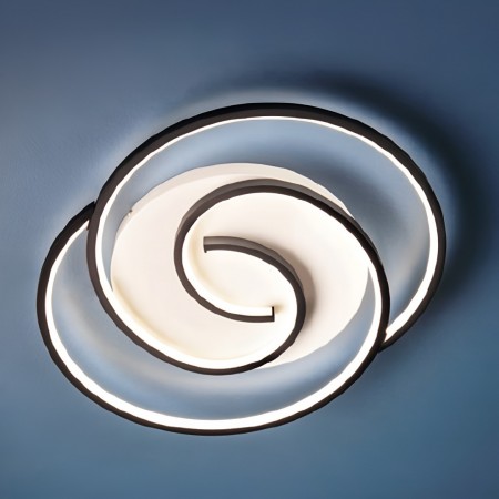 Ceiling lamp Smarter Intersia, metal, sand black, dimmable, remote control, LED CCT, 38W, 2310 lumens, 3000K/6000K, L.48 cm