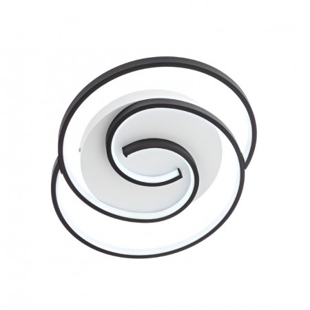 Ceiling lamp Smarter Intersia, metal, sand black, dimmable, remote control, LED CCT, 38W, 2310 lumens, 3000K/6000K, L.48 cm