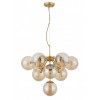 Suspension Smarter Agape, metal, glass, matt gold, 10XE14, D.59 cm