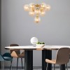 Suspension Smarter Agape, metal, glass, matt gold, 10XE14, D.59 cm