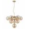 Suspension Smarter Agape, metal, glass, matt gold, 10XE14, D.59 cm