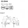 Wall lamp Smarter Essential, metal, opal glass, matt gold/matt black, 1XE14, H.28 cm