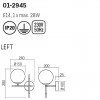 Wall lamp Smarter Essential, metal, opal glass, matt gold/matt black, 1XE14, H.28 cm