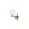 Wall lamp Smarter Essential, metal, opal glass, matt gold/matt black, 1XE14, H.28 cm