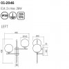 Wall lamp Smarter Essential, metal, opal glass, matt gold/matt black, 2XE14, H.43 cm