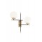 Wall lamp Smarter Essential, metal, opal glass, matt gold/matt black, 2XE14, H.43 cm