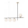 Suspension Smarter Essential, metal, opal glass, matt gold/matt black, 4XE14, L.120 cm