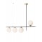 Suspension Smarter Essential, metal, opal glass, matt gold/matt black, 4XE14, L.120 cm