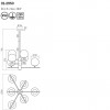 Suspension Smarter Essential, metal, opal glass, matt gold/matt black, 6XE14, D.75 cm