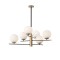 Suspension Smarter Essential, metal, opal glass, matt gold/matt black, 6XE14, D.75 cm