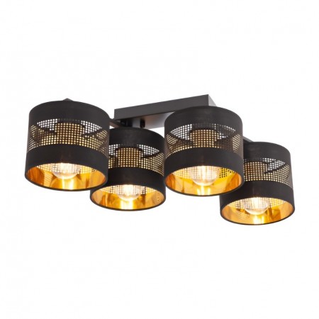 Ceiling lamp Smarter Flint, metal, matt black, 4XE27, L.57 cm