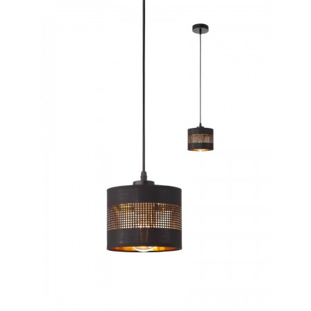 Suspension Smarter Flint, metal, matt black, 1XE27, D.15 cm