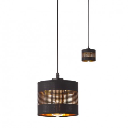 Suspension Smarter Flint, metal, matt black, 1XE27, D.15 cm