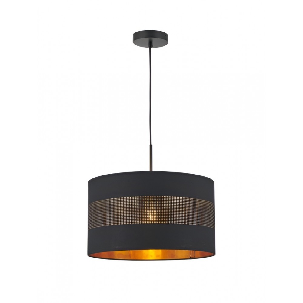 Suspension Smarter Flint, metal, matt black, 1XE27, D.40 cm