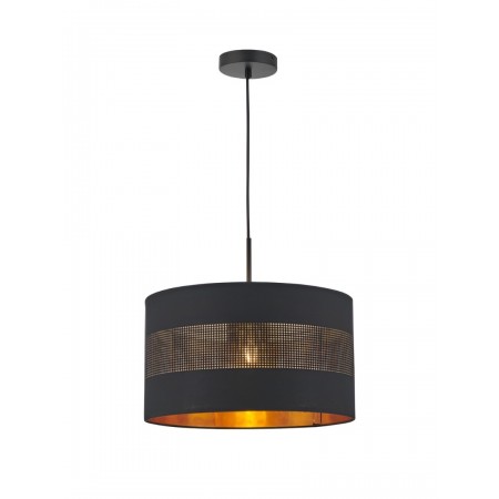 Suspension Smarter Flint, metal, matt black, 1XE27, D.40 cm
