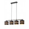 Suspension Smarter Flint, metal, matt black, 4XE27, L.77 cm