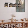 Suspension Smarter Flint, metal, matt black, 4XE27, L.77 cm